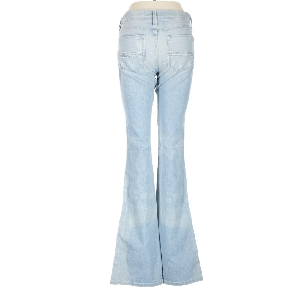 πBEBE USA *NWT*β Deadstock Vintage Y2K Light Wash Flare Jeans Retro Denim Sz 27 - Picture 6 of 14